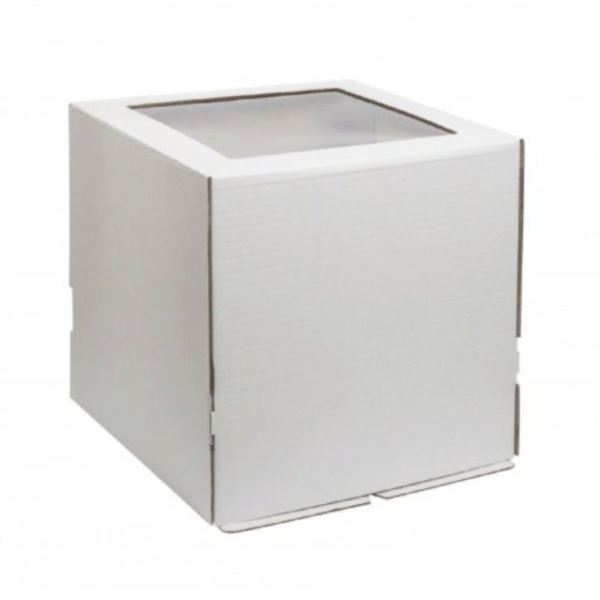Коробка 32х32х35см для торта Гофрокартон с окном