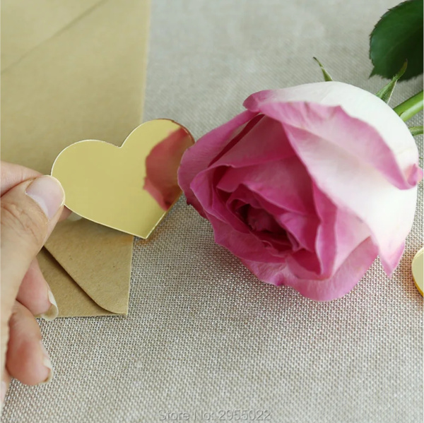 Бирка Сердце, 16х12мм Цвет золото, акрил, 1шт.