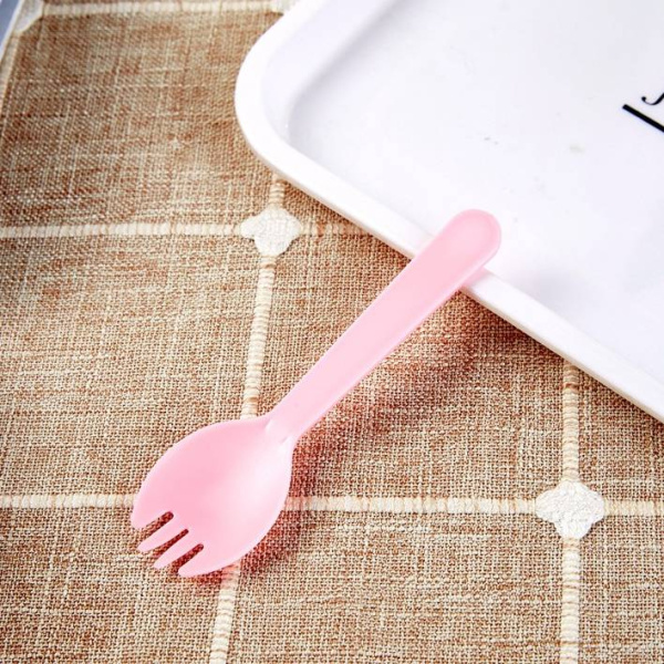 Ложка пластиковая 10 шт цвет: розовый Ложка пластиковая 10 шт цвет: розовый