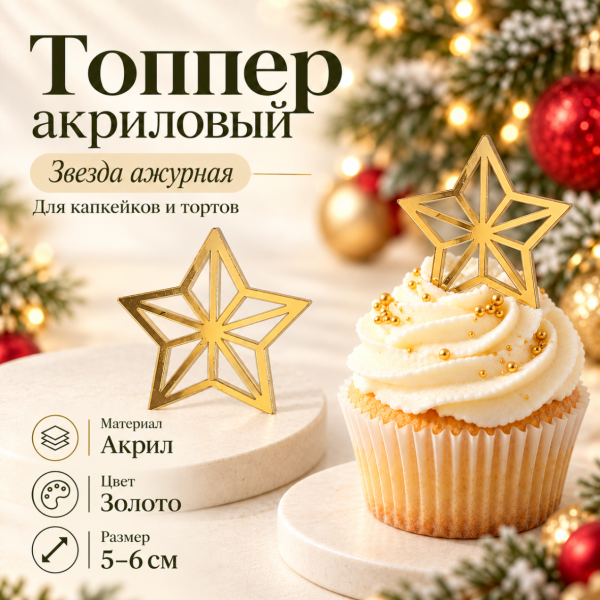 Топпер акриловый Звезд