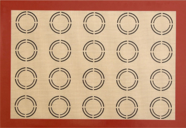 Коврик  армированный для макаронс разметкой 30х40см