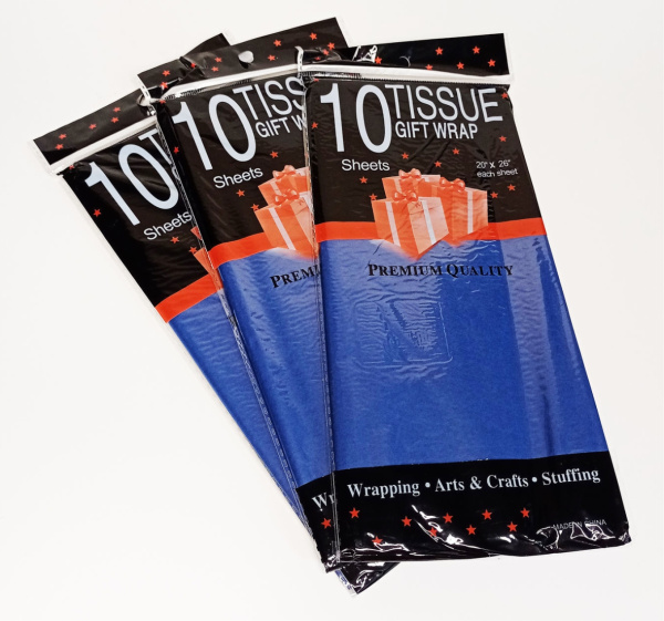 Бумага тишью синий 55х66 см 10шт