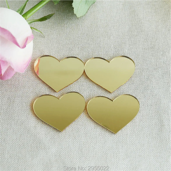 Бирка Сердце, 16х12мм Цвет золото, акрил, 1шт.