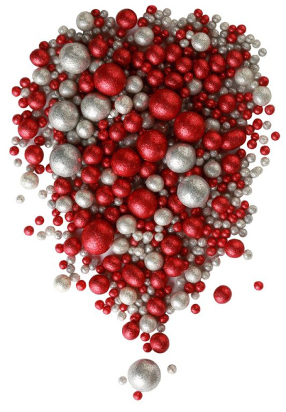 Драже зерновое 50 гр Красный/Серебро блеск #713