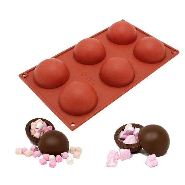 Форма силиконовая полусфера для шоколада 6,5см на 6 шт