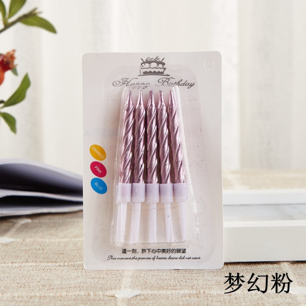 Свеча для торта (бенто), цвет: розовый, 5см, 10шт