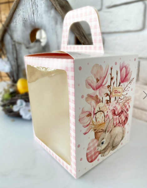 Коробка "под кулич 15*15*18 см", Пасхальный букет