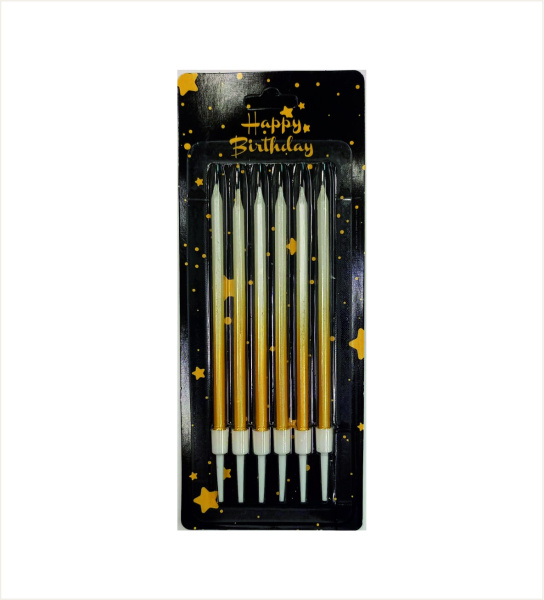 Свеча для торта 6шт, 11см, ( микс 7 )