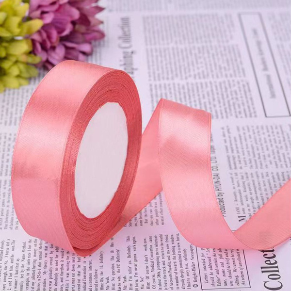 Лента атласная, 25 мм × 23 ± 1 м, цвет порошка из красной фасолевой пасты 75#