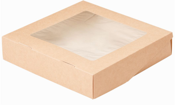 Коробка Табокс с окошком 20х20х4 см про 1500